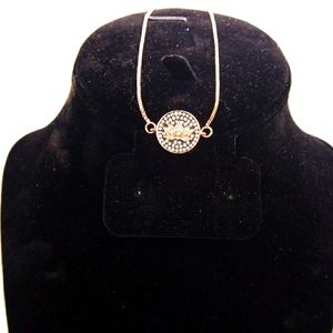 Rose gold lotus sliding adjustable bracelet